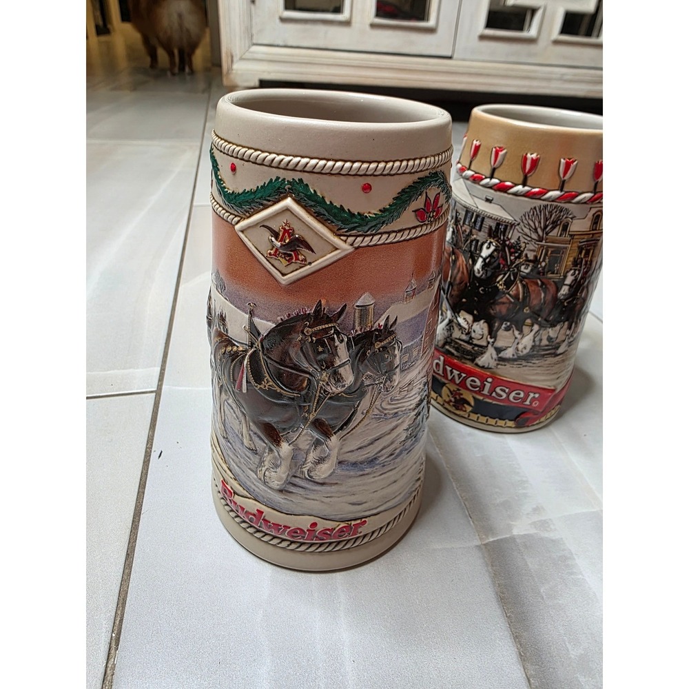 Budweiser Holida Stein Lot 3 1996 American Homestead 2007 Winter's Calm B Series - Picture 13 of 16